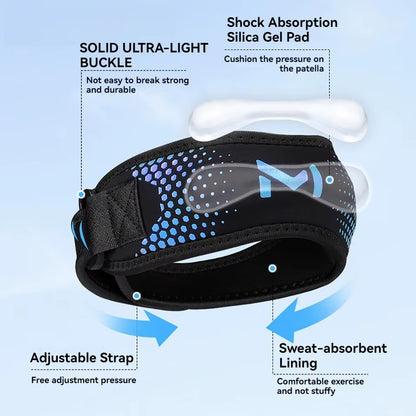 GTUBIKE 1PC Patella Knee Strap Adjustable Knee Brace Patellar Tendon Stabilizer Support Band for Soccer Basketball Running Jumpe