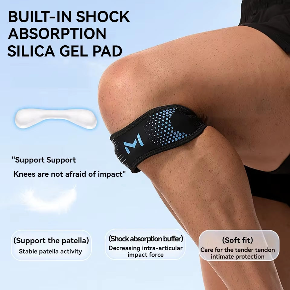 GTUBIKE 1PC Patella Knee Strap Adjustable Knee Brace Patellar Tendon Stabilizer Support Band for Soccer Basketball Running Jumpe