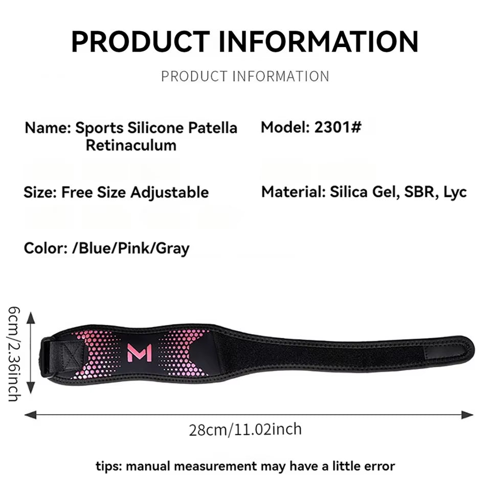 GTUBIKE 1PC Patella Knee Strap Adjustable Knee Brace Patellar Tendon Stabilizer Support Band for Soccer Basketball Running Jumpe